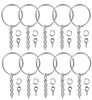 100pcs Keychain Rings Jewelry With Chain And 100 Pcs Screw Eye Pins Bulk For Crafts DIY Silver Keyring Making Accessories4634277