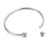 Armreifen 10 teile/los Edelstahl Silber Ton Runde Erweiterbare Armreifen Armbänder Einzelne Stange Mit Abnehmbarer Kugel End Kappe SL021*10