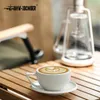 MHW3BOMBER 280ml Ceramic Coffee Cup with Saucer Spoon Set Delicate Art Latte Espresso Mug Exquisite Home Barista Accessories 240104