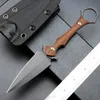 Högkvalitativ överlevnad Rak kniv D2 Black Stone Wash Double Edge Blade Full Tang G10/Micarta Handtag utomhus camping Taktiska knivar med kydex