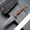 Coltello dritto di sopravvivenza di alta qualità D2 Black Stone Wash Lama a doppio bordo Full Tang G10 / Manico in Micarta Coltelli tattici da campeggio all'aperto con Kydex