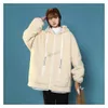 Veste polaire moelleuse pour femme, manteau d'hiver, Streetwear, Harajuku, fermeture éclair, couleur unie, grande taille 6XL, 150kg, 240104