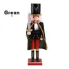 Joyeux Noël Décoration 38 cm Casse-Noisette Marionnette Solider Cape Roi Poupée En Bois Noyer Artisanat Figurine Home Office Décor 240105