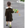 Flickklänningar Baby Girls Autumn Winter Velvet Princess Dress Kids Cute Doll Collar Long Sleeve Casual Y1079