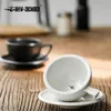 MHW3BOMBER 280ml Ceramic Coffee Cup with Saucer Spoon Set Delicate Art Latte Espresso Mug Exquisite Home Barista Accessories 240104