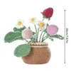 Decorative Flowers Unfinished Handwoven Mini Potted Crochet Material Pack Artificial Flower Pot Sunflower Car Interior Decor Mom Girls