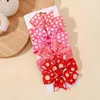 Hair Accessories 4Pcs/Set Print Ribbon Bowknot Bows Clip Printed Hairpins Children Barrettes Handmade Gift Kids