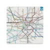 Bord Mats London Allrail Map Ceramic Coasters (Square) Coffee Cup Stand Black Set for Cups