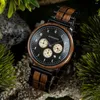 Orologi da polso BOBO BIRD Orologio da uomo in legno Movimento giapponese Orologio da polso al quarzo di lusso superiore Cronografo Orologi militari Drop