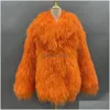 Women'S Fur Faux Womens Janefur Winter Clothe 2023 Real Mongolian Sheep Coat Mixed Colors Fashion Luxury Custom Tibetan Lamb Jacke Dhjvy