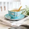 Porcelaine haut de gamme thé de l'après-midi tasse à café soucoupe assiette Plate en céramique créative assiette à Dessert aux fruits thé noir el décoration 240105