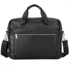 Porte-documents Porte-documents pour homme en cuir fourre-tout sac à main 14 pouces ordinateur portable épaule cross bureau affaires messager bandoulière sac latéral