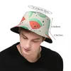 Berets een plakje zomer - slanke pastel watermeloenpatroon emmer hoeden Panama voor man vrouw Bob Fisherman unisex caps