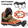 1 par utomhusklättring non-halp is snö gripare 13 tänder spik cleats crampons för familj utomhus camping tillbehör 240104