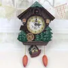 House Shape Wall Clock Cuckoo Vintage Bird Bell Timer Living Room Pendulum Crafts Art Watch Home Decor 1PC 210913320Y