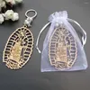Keychains 12st dop Our Lady of Guadalupe Wood Design Keychain Favors For Boy or Girl Recuerdos Para Bautizo Christening Llave