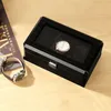 Embers Luxury Wood Grain Watch Box 3 Slots Velure Quartz Mechanical Watch Box Series Storage Box 240104