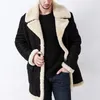 Мужские куртки из искусственного меха, мужские зимние пальто, утолщенная плюшевая подкладка с лацканами, холодостойкая кожаная куртка в европейском стиле, пальто, уличная одежда