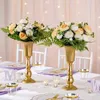 Party Decoration 20pcs Flowered Metal Trumpet Vase Elegant Wedding Centerpieces For TaDecoration 30cm Tall Artificial Flower Arrange