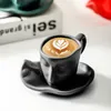 Leeseph Coffee Cup and Saucer Set z łyżką ceramiczną całowanie para unikalna herbata walentynki kreatywny prezent 240104