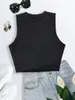 Women's Tanks Casual Hand Print Crop Tank Top Women Summer 2024 Y2K Clothes Grunge Punk Graphic Sleeveless O-neck T Shirt Streetwear