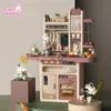 Infant Shining 93cm Cucina per bambini Giocattoli Play House Set di stoviglie 65 pezzi Finta simulazione Cucina per bambini 240104