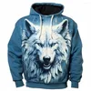 Sudaderas con Capucha para Hombre con Estampado Animal 3D Otoño/Invierno Jersey De Manga Larga Ropa Y2k Sudaderas Informales para Vacaciones En La Calle