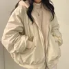 韓国のスタイルとベルベットが両側に厚くなってラムウールの綿衣類女性用コート冬のフード付きコットンジャケット240104を着る