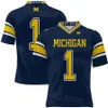 Mans fotboll Michigan Wolverines College 9 JJ McCarthy Jerseys 2 Blake Corum 23 Michael Barrett 18 Colston Loveland 25 Junior Colson 14 Roman Wilson University