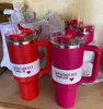 US-Aktie: Cosmo Pink Tumblers Target Red Parade Flamingo Cups H2.0 40-Unzen-Tasse mit Henkel, Strohhalm, Kaffee-Wasserflaschen mit X-Kopie mit Logo, 40-Unzen-Valentinstagsgeschenk 0105