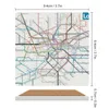 Bord Mats London Allrail Map Ceramic Coasters (Square) Coffee Cup Stand Black Set for Cups