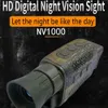 Dispositif de Vision nocturne infrarouge monoculaire 4K, caméra HD, télescope numérique de jour en plein air, accessoires tactiques de chasse NV1000 240104