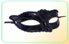 Kvinnor Girls Sexy Black Lace Edge Venetian Masquerade Hallowmas Mask Masquerade Masks With Shining Glitter Mask Dance Party Mask1410486
