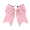 8 Stora bågar för flickor hästsvanshållare Grosgrain Ribbon Cheerleading Bows Elastic Hair Tie Bands for Baby Girls School College 240105