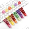 Lip Gloss Tutti Frutado Perfumado Água Fruta Óleo Hidratante Plumper Durável Terapia Reparação Lábios Secos Drop Delivery Health Be Dhb7h