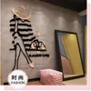 DIY 3D non-toxic acrylic Fashion girl wall sticker clothing store wall decoration stickers home decor T200111238N