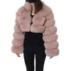 Maomaokong Trend Real Fur Coat NaturalFox Fux Fur Womens Winter Coatsショートジャケット女性服ベストファッション240105