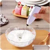 Egg Tools Electric Beater Milk Frother String Whisk Mixer Hand For Coffee Cappuccino Creamer Frothy Blend Drop Delivery Home Garden Dho7F