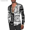 Camisas casuais masculinas elegante caju flor impressão turn-down colarinho abotoado camisa vintage paisley manga longa tops mens baile de formatura clube cardigan t240105