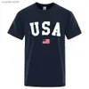 Herr t-shirts usa flagga street personlighetsbrev män kvinnor t-shirts bomull överdimensionerad kort ärm lös t-shirt andningsbara överdimensionerade toppar t240105