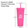 800ml Stro Waterfles Bar Bezaaid Tumbler Bling Roze Barbi Cup 24oz BPAFree Drinkbekers Voor Strand Thuis Kantoren School 240105