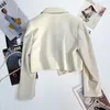 Lucyever outono blazers para mulheres coreano chique sem botão cortado ternos jaqueta mulher casual manga longa blazer casaco senhoras 231229