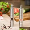 Mills UPS Manual Pepper Mill Mill Salt Shakers بيد واحدة طاحونة من الصلب المقاوم للصدأ صلصة التوابل الصلب