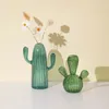 Ins Cactus Glass wazon dekoracja pomieszczenia przezroczystą hydroponikę wazon wazon dekoracyjne wazony pulpit ozdoby urodzinowe prezenty urodzinowe 240105