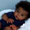 20 tum afroamerikansk docka Raven Dark Skin Reborn Baby färdig född med rotat hårhandgjorda leksaksgåva för flickor 240104