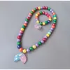 Ensemble mignon pour enfants, collier de perles, nœud, boucle d'oreille, bague, couvre-chef pour fille, cadeau pour étudiant