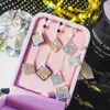 Dangle Earrings 1pair Shiny Rhombus Rhinestone Temperament Long Female Korean Personality Eardrop Wedding Jewelry NA