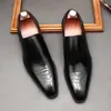 Moda casual vestido mocassins masculino preto oxford sapatos de couro genuíno apontou toe deslizamento em sapatos formais de casamento