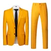 Costumes pour hommes (Blazer et pantalon) Hommes Formel Business Banquet Groom Mariage Costume 2Pièce Grande Taille 6XL Couleur Pure Mâle Slim Fit Tuxedo Robe Ensemble