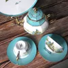 Ensembles de service à thé en céramique de Style chinois, ensemble de théière européenne en porcelaine, soucoupe de tasse de l'après-midi anglaise